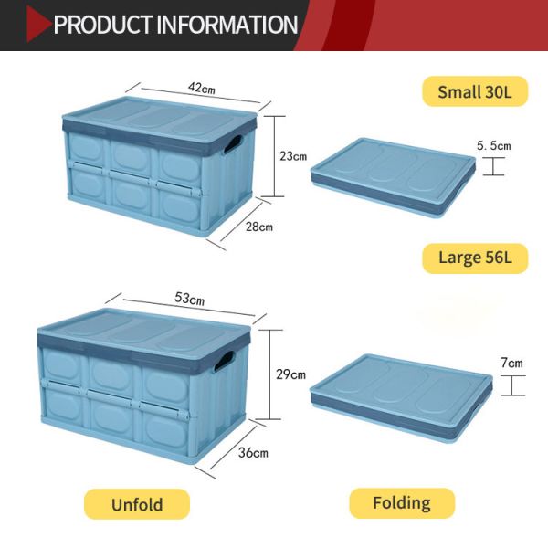 Многоразовая коробка Tote PP пластиковая складная с ручками Washable 53*36*29cm Eco дружелюбное