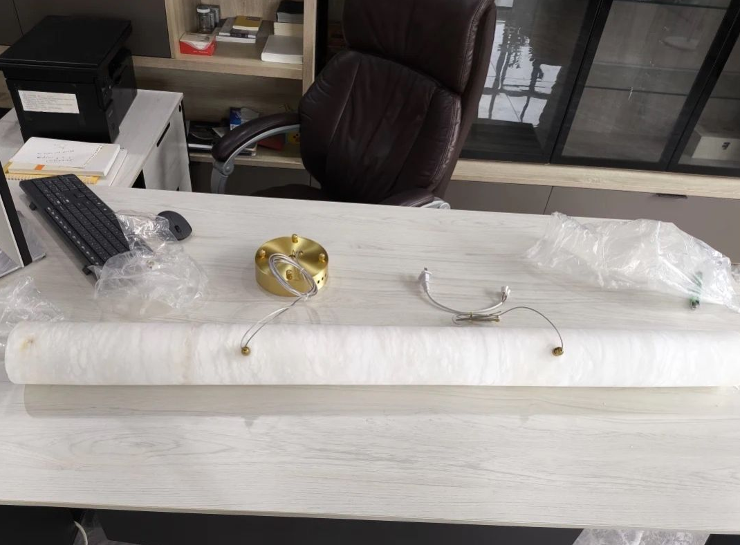 Отель на заказ Внутренний деко Современный висячий столовой Подвесок Светлый Скандинавский Роскошный латунь Алабастр Линейный Большой Люстры