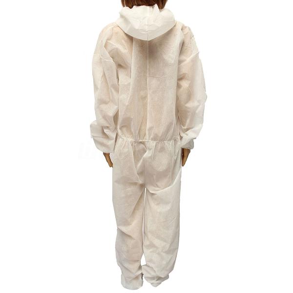 Long Sleeve Disposable Full Body Protection Suit White Color Non Woven Coverall S-3XL