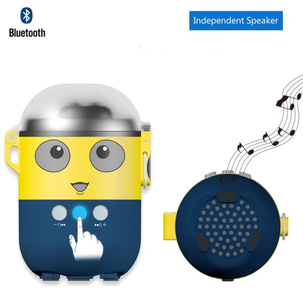 TWS BT5.0 Creative Wireless Earbuds Minions Cartoon Bluetooth Speaker With 1000mAh Power Bank