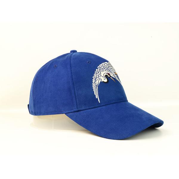 Classical Bright Royal blue Color Corduroy Snapback Baseball Cap/Dad Hat basic style baseball cap with flay embroidery