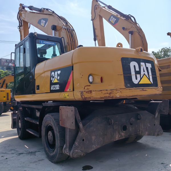 Original Paint Used Cat 320 Wheel Excavator Heavy Duty Vehicle Mining 20ton Wheel Digger