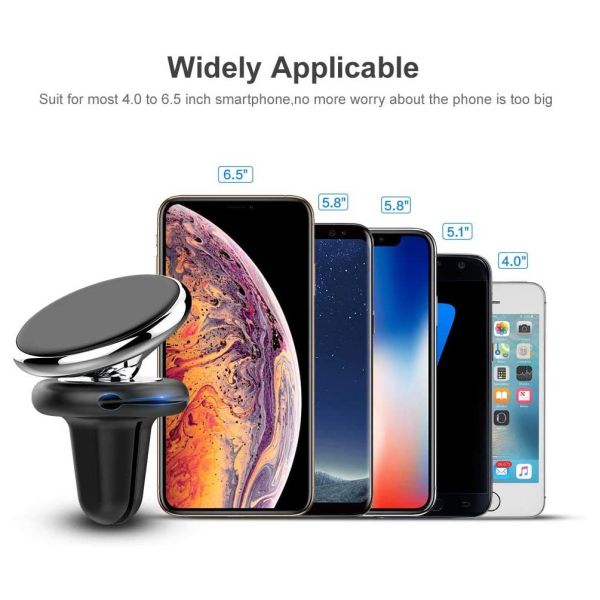 5pcs N52 Magnetic Car Phone Mounts Ac Vent Mobile Holder With Soft Silicone