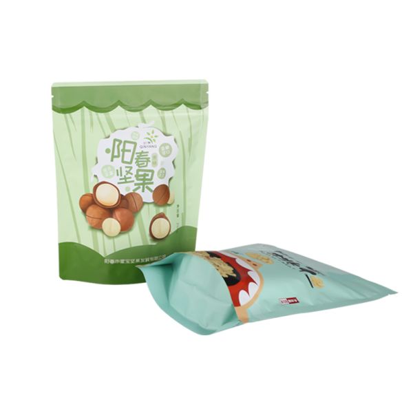 Plastic Stand-Up Pouch Food Packaging Bag For Self-Sealing Biodegradable Paper Bag