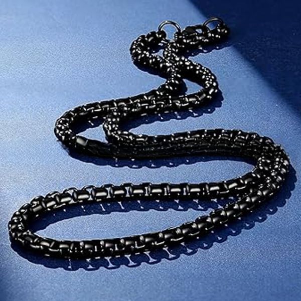 Collier chaîne de perles en acier inoxydable pour hommes et femmes avec expertise tierce