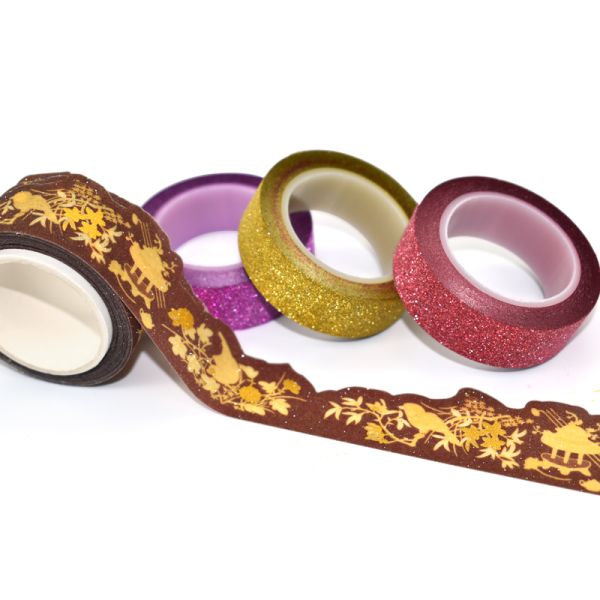 Self Adhesive Glitter Washi Tape For Gift Wrapping