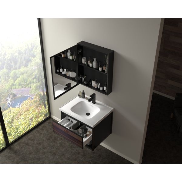 стена шкафа зеркала Ванная комната 800mm установила искусственный мраморный Countertop