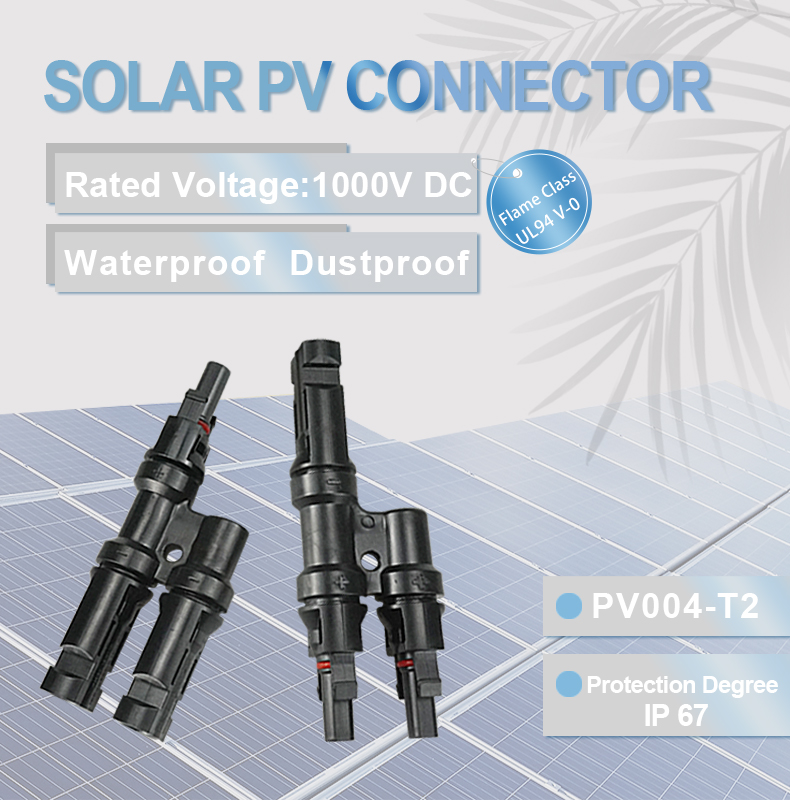2 до 1 солнечных соединителя ветви Pv t для панелей солнечных батарей в расквартировывать коммерчески крышу