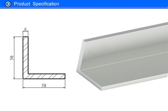 Natural Silver Anodized Aluminium Angle , Furniture Aluminum Corner Profile 50 X 50 X 6 MM