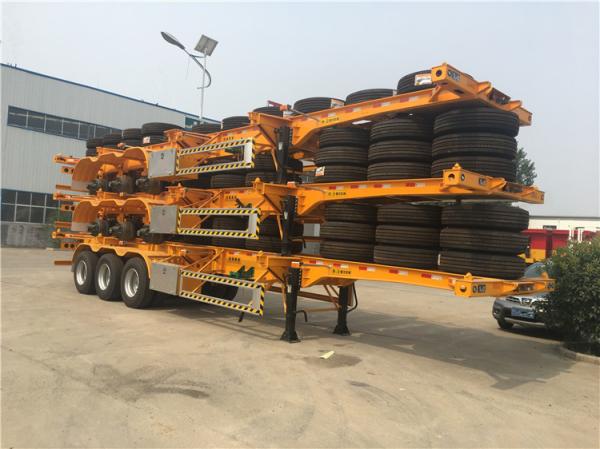 13 Ton Fuwa Skeleton Container Semi Trailer With 4/6/8 Sets T30/30 Chamber And ABS Brake
