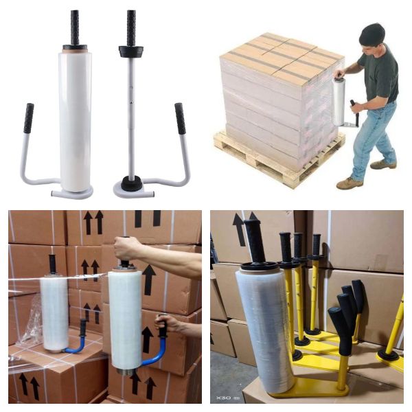 Hand Biodegradable Stretch Wrap Film Holder Multicolor Lightweight Manual Stretch Film Dispenser