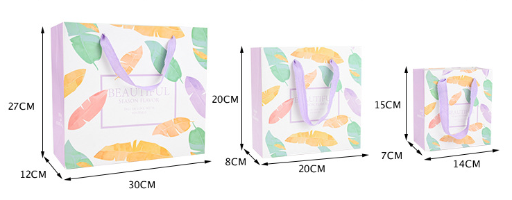 Flat Bottom CMYK Cardboard Gift Bags With Handles Printed White Brown Kraft Shopping Fresh