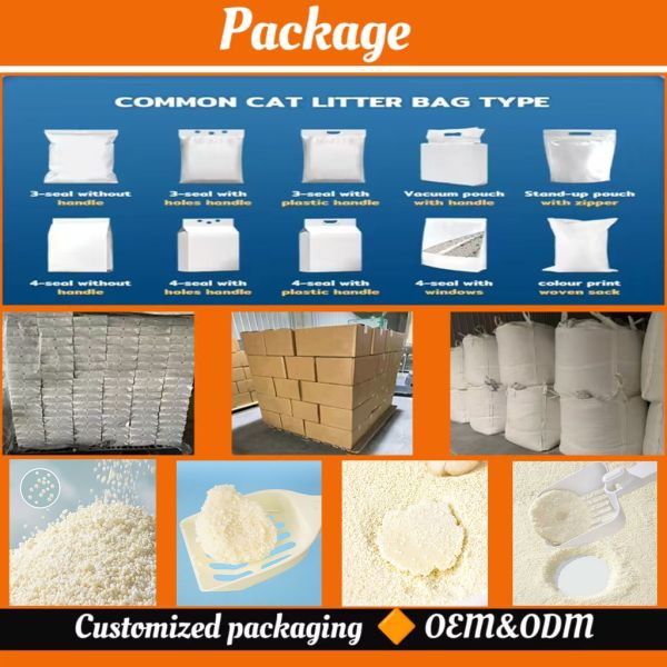 100% Plant Cassava Cat Litter Odor Control Tapioca Litter for Multi Cats