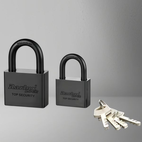 Rarlux 40-70mm High Security Waterproof Solid Padlock Iron Body Best Padlock Electrophoretic Staining Black square Iron Padlock