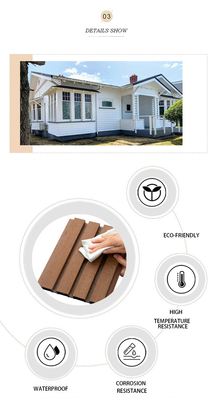 Наружный сайдинг рифленый облицовочный материал WPC из дерева и пластика