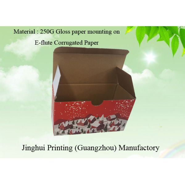 Custom Christmas Gift Box Colorful Auto Lock Paperboard Box Printed E Flute Cardboard Packaging Paper Corrugated Box