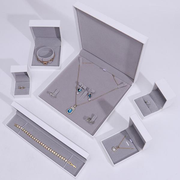 Handmade Eco Cardboard flip white Jewelry Box customizable jewellery box