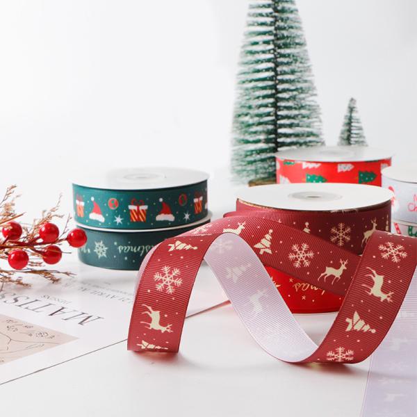 Embalagem de festas Faixa impressa para presente de Natal Embalagem de artesanato DIY Embalagem