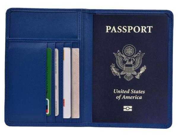 PU Leather Passport And Ticket Wallet For Business / Personal Travel