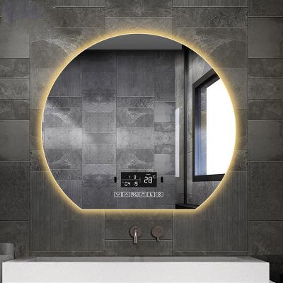 Customized LED Arched Bathroom Mirror Smart Touch Screen Vanity Mirror Anti Fog