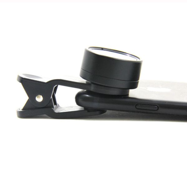 0.36X Cell Phone Wide Angle Lens 15X 2 In 1 Lens Black Silver Champagne