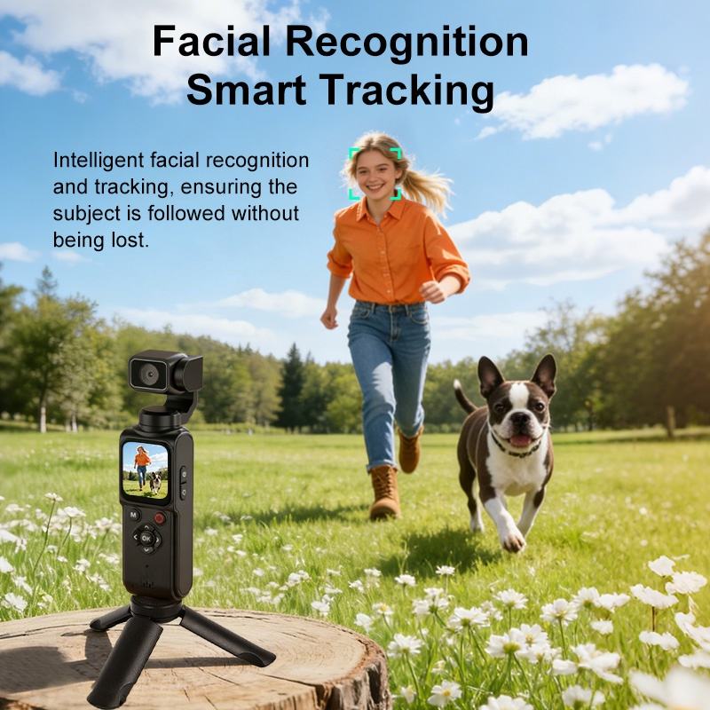 Hot Selling 330 Auto Tracking Gimbal Camera 4K Handheld Pocket Cam 1.7 Inch Touchscreen WiFi Transfer MicroSD 32GB for Vlog
