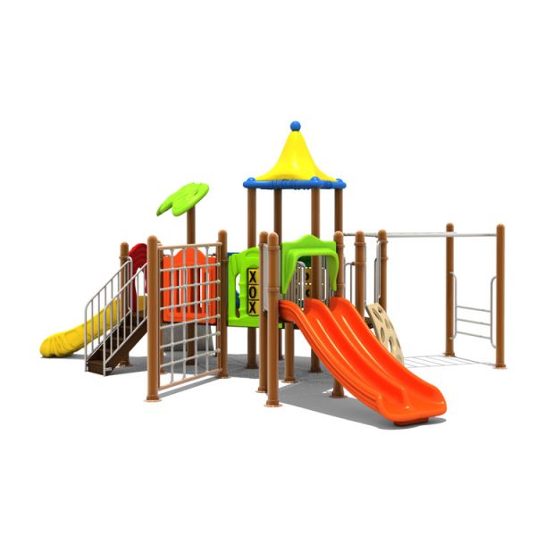 Коммерчески пластиковое 3 качание PVC спортивной площадки AISI 304 скольжений устанавливает на открытом воздухе