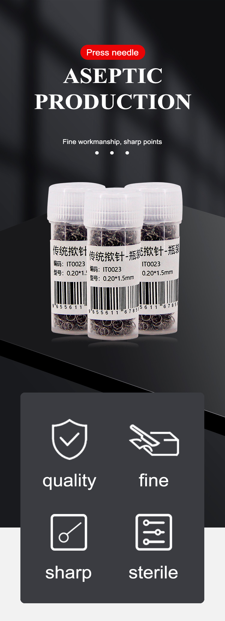 Иглоукалывание Zhongyan Taihe Intradermal игл прессы уха стерильное