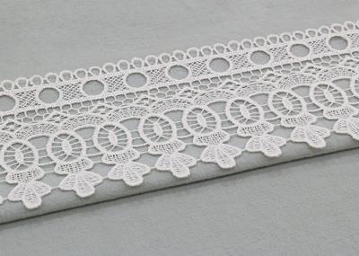 Guarnição floral branca do laço de Veneza do vintage para a roupa/largamente a tela nupcial do laço do casamento