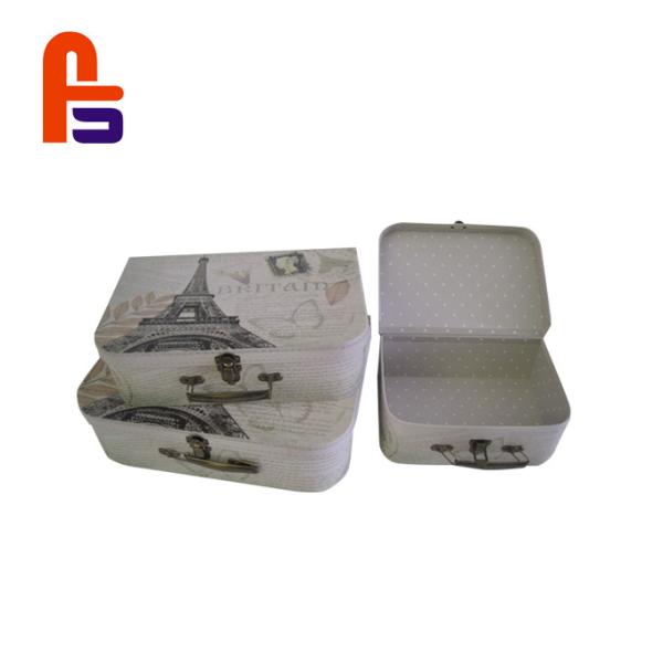 Round Shape Set Colorful Printing Cardboard Suitcase Box