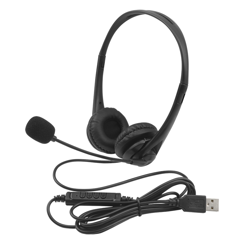 JTY-430 professional call center earphones with microphone, multiple plugs USB/Type-C/3.5mm wired earphones, comfortable to wear earphones, suitable for online learning and business conference calls
