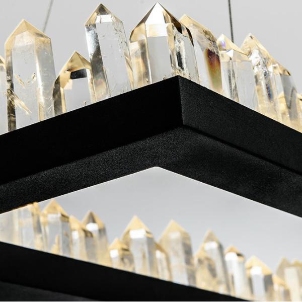 Square Vintage Lamps Crystal Pendant Light Hanging Fixture