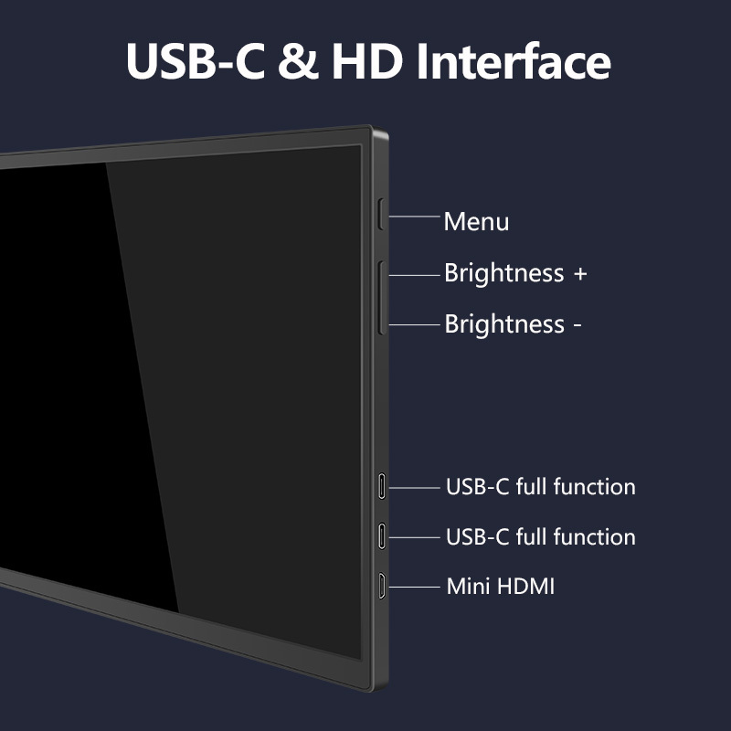15.6 Inch FHD 1080P IPS Portable Second Monitor For Macbook Pro