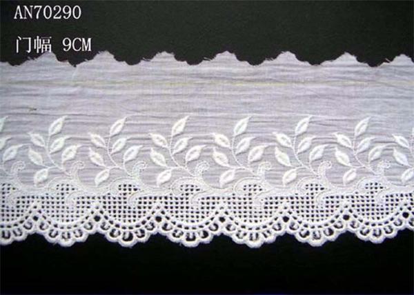 Cotton Lingerie Lace Fabric / Embroidery Lace Fabric For Garment