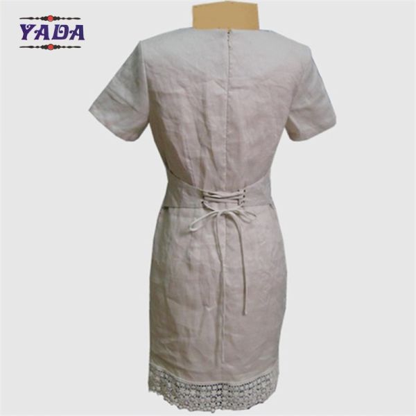 Collar hueco blanco manga corta impresión de moda chicas de una sola pieza vestido vestidos mujeres sexy hechas en China