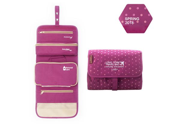 Large Custom Hanging Folding Toiletry Bag , Travel Organizer Cosmetic Bag For Women