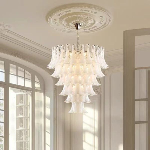 JYLIGHTING Modern Luxury Glass Hanging Pendant Lamp Home Living Room Hotel Bedroom Restaurant Decorative 40 50 60 80cm E14 Chandelier Light Modern Pendant Light