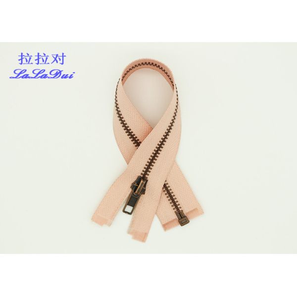 Auto Lock Slider Two Way Separating Zipper , 24 Inch Separating Jacket Zipper