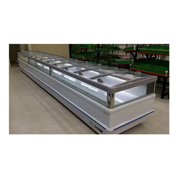 冷凍食品の高速冷却のためのコンプレッサー内蔵 冷凍島キャビネット 販売