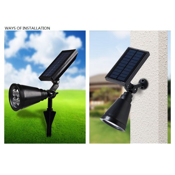 OEM Solar LED SpotLight Black Solar Panel Wall Light