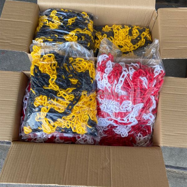 8 мм PE Красный/Белый/Желтый/Черный цветовой пластиковый цепь безопасности для долговечной защиты дорожного движения