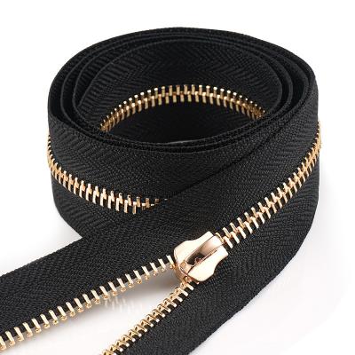 5 Gold Teeth Metal Zipper Tape By The Yard for Clothing and Bag Embellishments