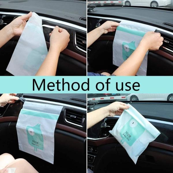 Biodegradable Easy Stick-On Disposable Car Trash Bag, Compostable Cornstarchbag Leakproof Vomit Bag, Kitchen Storage Bag