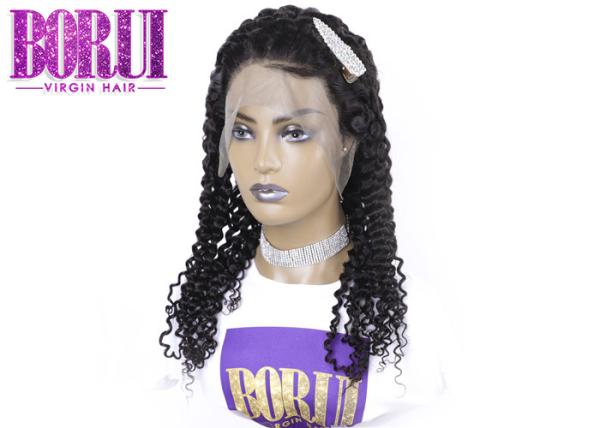 Cabelo humano da peruca encaracolado profunda completa do laço HD, pre perucas brasileiras do cabelo humano de Pluked