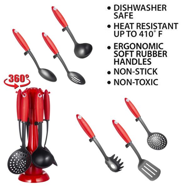 210pcs Kitchen Utensil Set with Heat-resistant Nylon Material Beautiful Cooking Tools