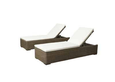Hotel 5 Positions Adjustable Backboard Wicker Garden Daybed
