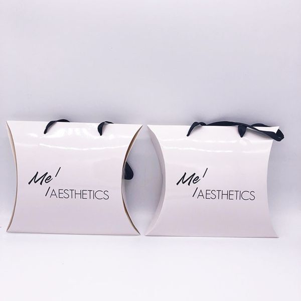 Glossy Lamination Custom Pillow Boxes For Full Lace Human Hair Wig Packaging