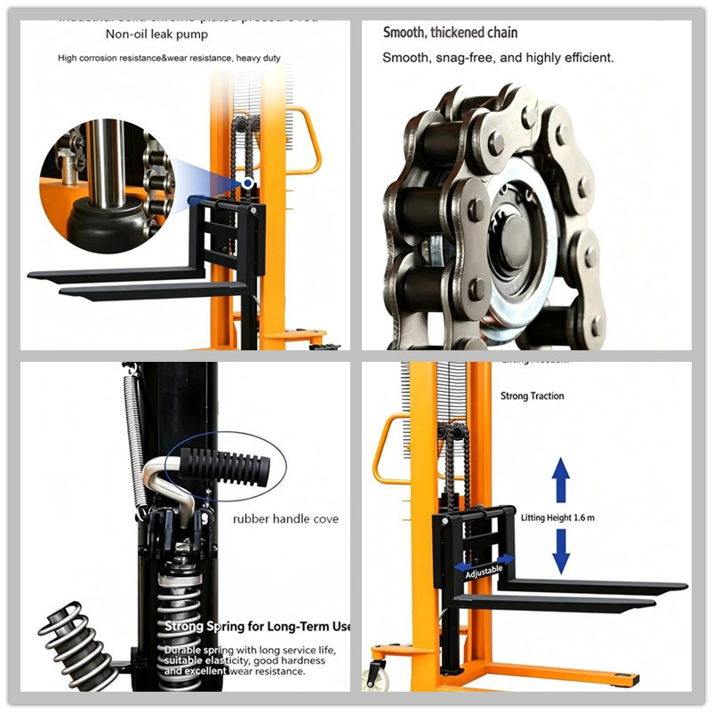 2000kg Manual Pallet Stackers Lift 1.6m - 3m Hand Pallet Stacker