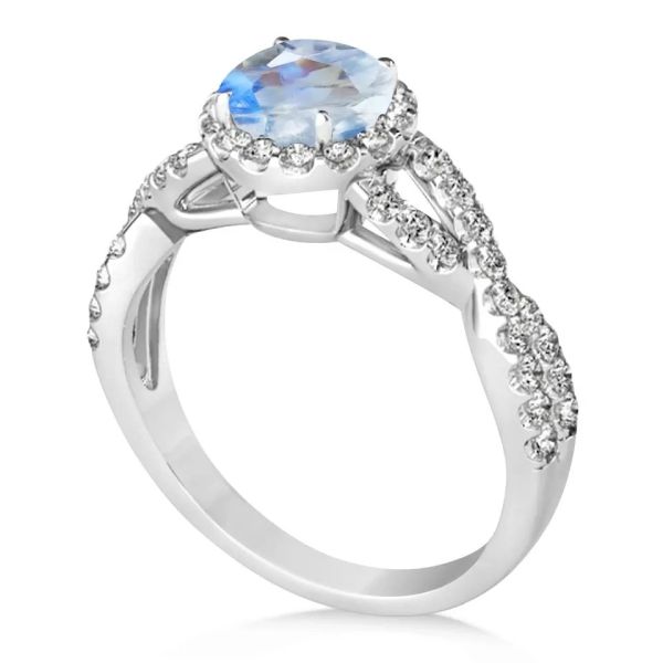 Стерлинговые серебряные ювелирные изделия CZ Moonstone отрезка круга переплели ювелирные изделия драгоценной камня Moonstone дня рождения обручального кольца