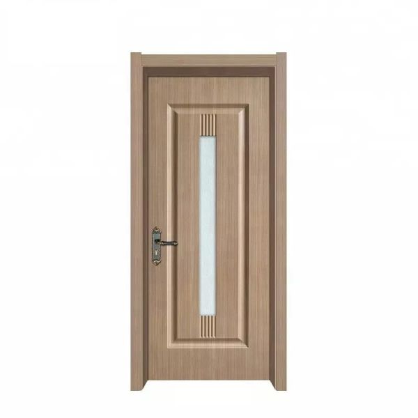 Lamination Lacquer Interior Doors , Waterproof Glass Modern Wood Door